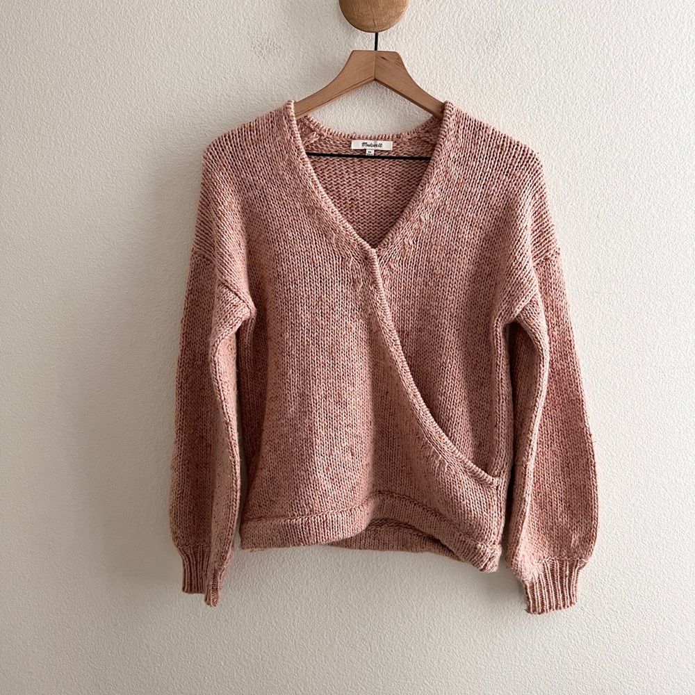 Madewell Beresford Wrap-Front Pullover Sweater